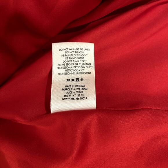 Alice + Olivia Denny Boyfriend Blazer 6 Red Single Button Tailored Jacket Suit - Picture 14 of 16